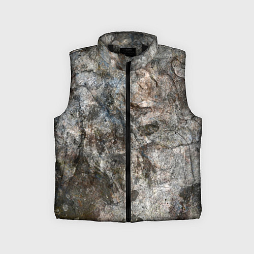 Детский жилет Абстракция - grey natural granite / 3D-Черный – фото 1
