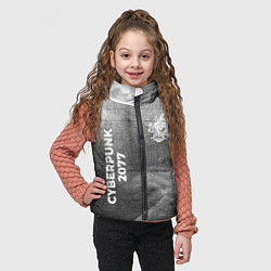 Детский жилет Cyberpunk 2077 - grey gradient вертикально, цвет: 3D-черный — фото 2