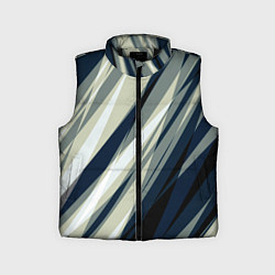 Детский жилет Синий с оливковым диагональные полосы