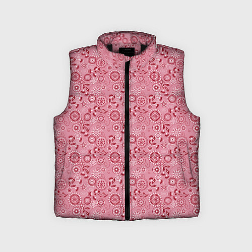 Детский жилет Красно белый деревенский узор ретро / 3D-Черный – фото 1