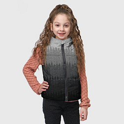 Детский жилет Градиент полосами тёмно-серый графитовый, цвет: 3D-черный — фото 2