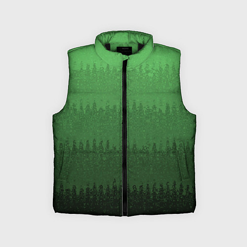 Детский жилет Зеленый градиент текстурные полосы / 3D-Черный – фото 1