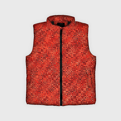 Детский жилет Морковный красный текстурированный узоры / 3D-Черный – фото 1