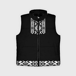 Детский жилет Славянский орнамент и узор на черном - вышиванка р, цвет: 3D-черный