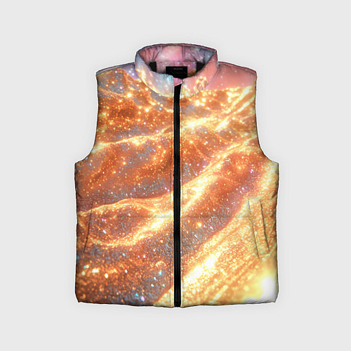 Детский жилет Золотистая блестящая текстура / 3D-Черный – фото 1