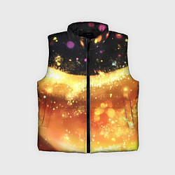 Детский жилет Черно-золотой фон текстуры с блеском, цвет: 3D-черный