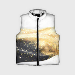 Детский жилет Черно-золотая полоса на белом, цвет: 3D-черный