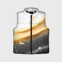 Детский жилет Черно-золотая текстура на белом