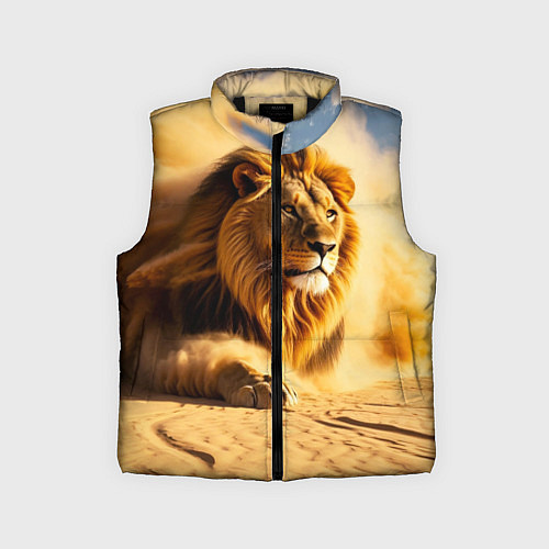 Детский жилет Лев в пустыне / 3D-Черный – фото 1