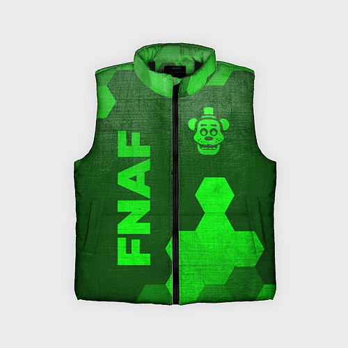 Детский жилет FNAF - green gradient вертикально / 3D-Черный – фото 1