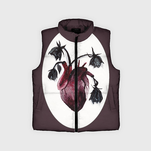 Детский жилет Цветы любви: увядшее сердце / 3D-Черный – фото 1