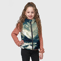 Детский жилет Река и горы снежные пейзаж, цвет: 3D-черный — фото 2
