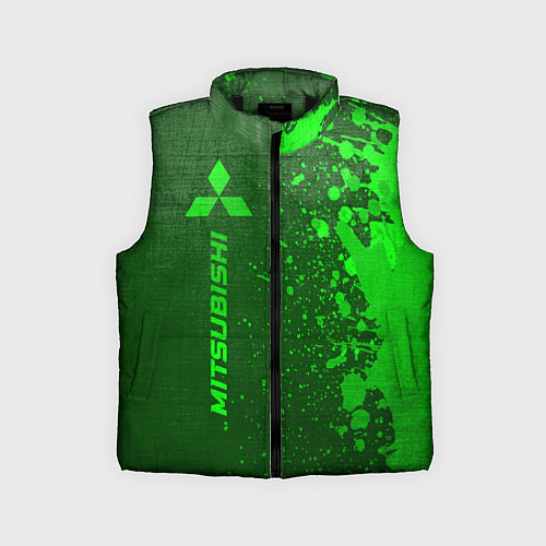 Детский жилет Mitsubishi - green gradient по-вертикали / 3D-Черный – фото 1