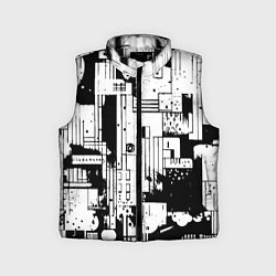 Детский жилет Чёрно-белый светлая абстракция, цвет: 3D-черный