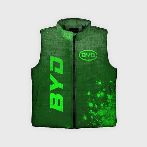 Детский жилет BYD - green gradient вертикально / 3D-Черный – фото 1