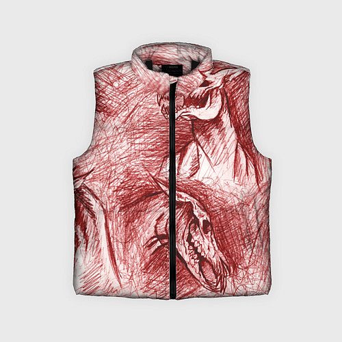 Детский жилет Черепа лошадей - эскиз / 3D-Черный – фото 1