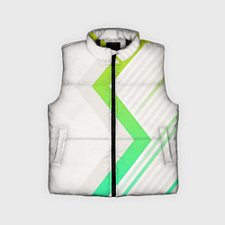 Детский жилет Color white line green