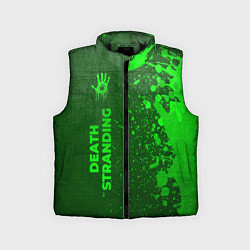 Детский жилет Death Stranding - green gradient по-вертикали, цвет: 3D-черный