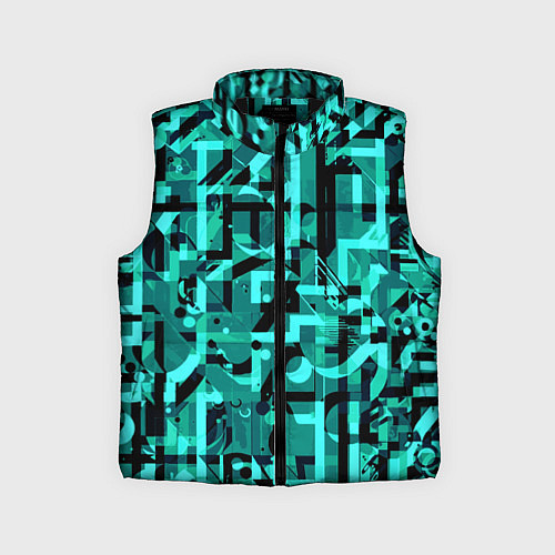 Детский жилет Неоновый голубой объёмный эффект / 3D-Черный – фото 1