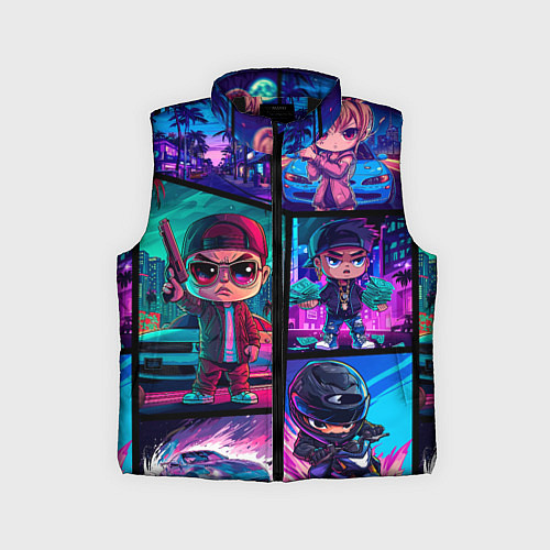 Детский жилет GTA chibi style / 3D-Черный – фото 1
