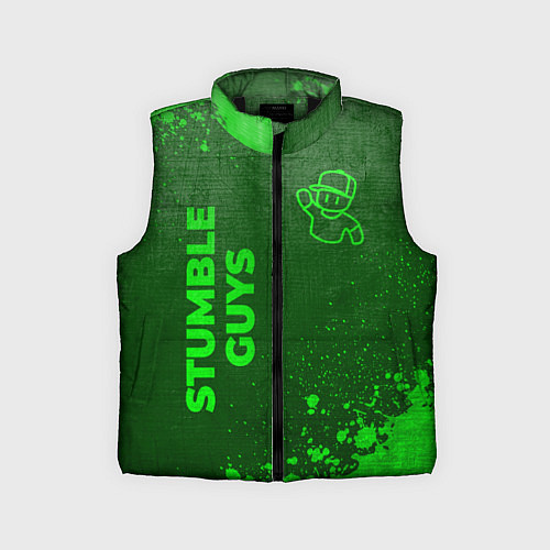 Детский жилет Stumble Guys - green gradient вертикально / 3D-Черный – фото 1