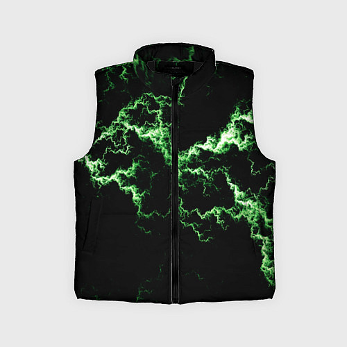 Детский жилет Lightning green glow / 3D-Черный – фото 1