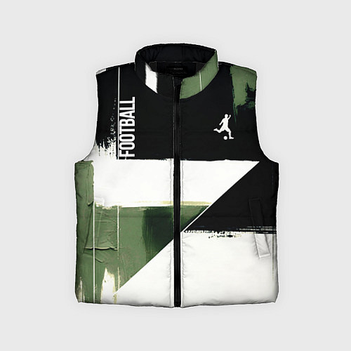 Детский жилет Футбол на фоне брызг красок / 3D-Черный – фото 1