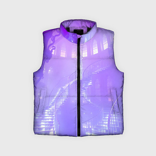 Детский жилет Лавандовые прозрачные лестницы / 3D-Черный – фото 1
