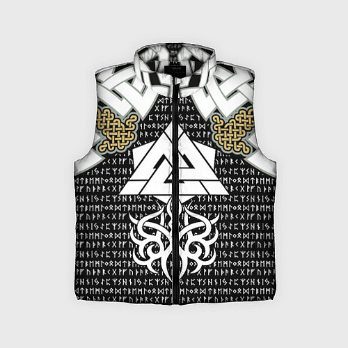 Детский жилет Узор рун и символов / 3D-Черный – фото 1
