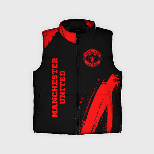 Детский жилет Manchester United - red gradient вертикально / 3D-Черный – фото 1