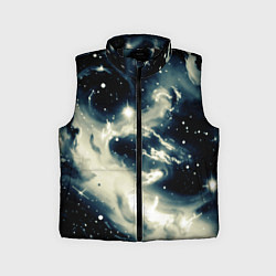 Детский жилет Космический абстрактный чёрно-синий, цвет: 3D-черный