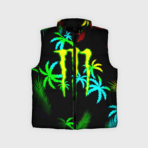 Детский жилет Monster energy тропики кислотные / 3D-Черный – фото 1