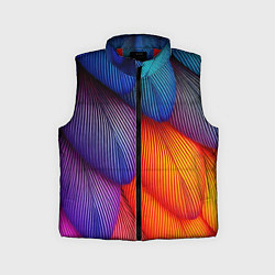 Детский жилет Радужные перья попугая