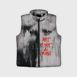 Детский жилет Исскуство не преступление, цвет: 3D-черный