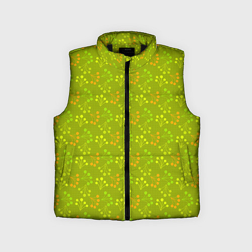 Детский жилет Зеленая ягодная поляна / 3D-Черный – фото 1