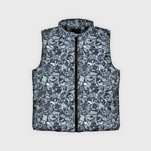 Детский жилет Серо-голубой мелкий камень текстура / 3D-Черный – фото 1
