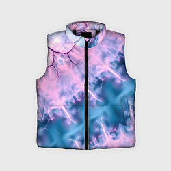 Детский жилет Вода и розовая абстракция