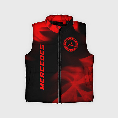 Детский жилет Mercedes - red gradient вертикально / 3D-Черный – фото 1