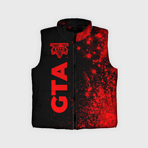 Детский жилет GTA - red gradient по-вертикали / 3D-Черный – фото 1
