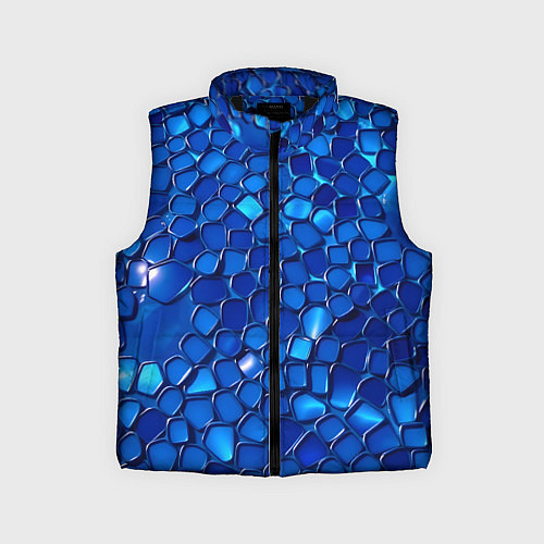Детский жилет Блестящие синие отражения / 3D-Черный – фото 1