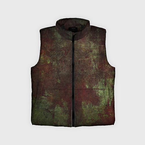 Детский жилет Абстракция - green fabric soaked in red paint / 3D-Черный – фото 1