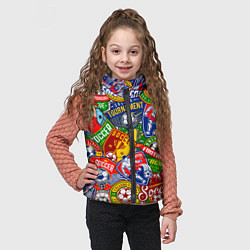 Детский жилет Футбольные лиги паттерн, цвет: 3D-красный — фото 2