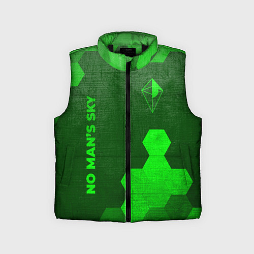 Детский жилет No Mans Sky - green gradient вертикально / 3D-Черный – фото 1