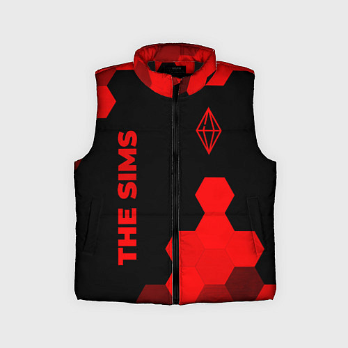 Детский жилет The Sims - red gradient вертикально / 3D-Черный – фото 1
