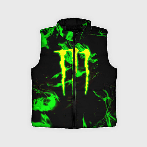 Детский жилет Monster energy кислотное лого огонь / 3D-Черный – фото 1