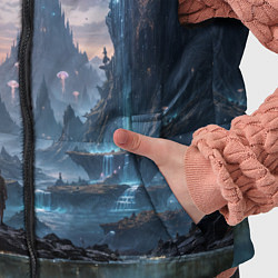 Детский жилет Фантастический мир с медузами и озеро у гор, цвет: 3D-черный — фото 2