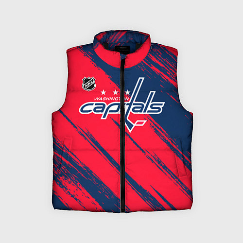 Детский жилет Вашингтон Кэпиталз - бырзги красок / 3D-Черный – фото 1