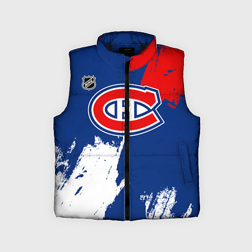 Детский жилет Монреаль Канадиенс - брызги краски / 3D-Черный – фото 1