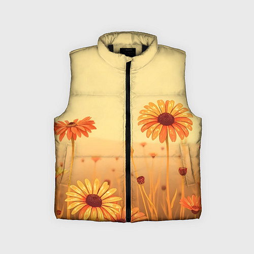 Детский жилет Цветы на закате / 3D-Черный – фото 1