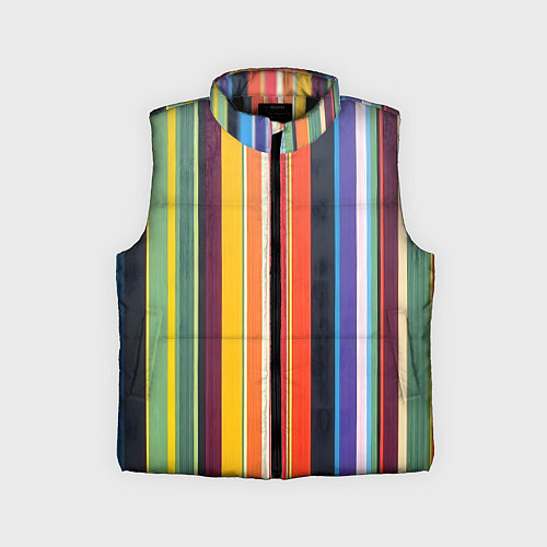 Детский жилет Разноцветная полоска / 3D-Черный – фото 1